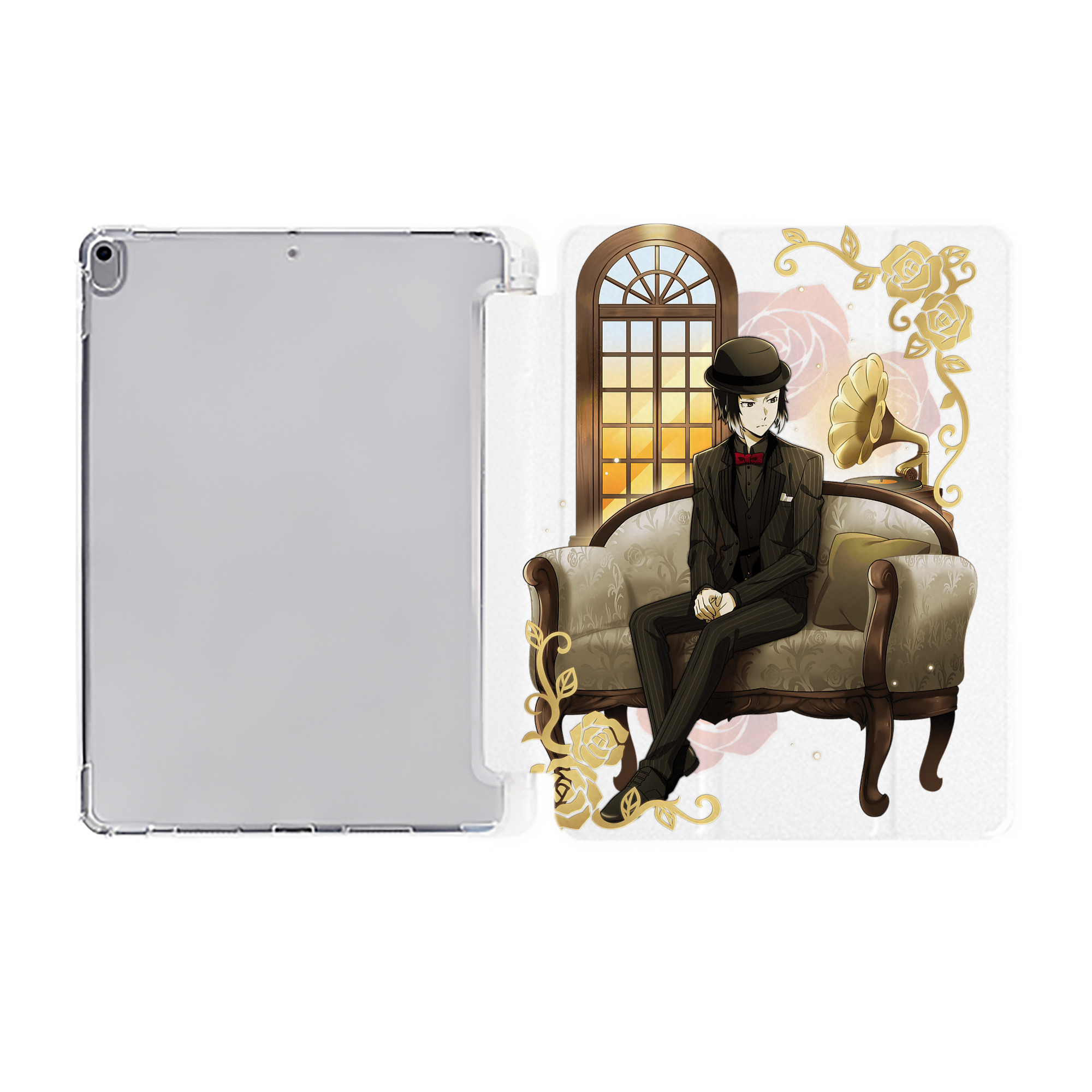 （画像用） 文豪ストレイドッグス Bungo Stray Dogs IPad ケース ペン収納付き 三つ折りスタンド PUレザー×シリコン 対応機種9.5/10.5/10.9インチ